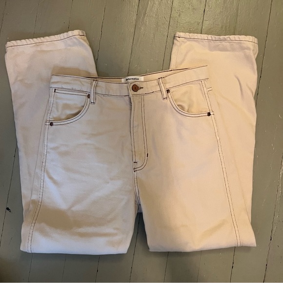 Reformation Cowboy High Rise Straight Jeans Almond - Picture 2 of 5